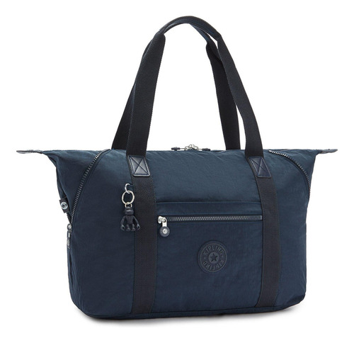 Bolsa feminina Kipling Art M azul marinho com acabamento em hardware N/a