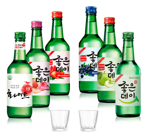 Imagen 1 de 2 de Combo 6 Soju + 2 Vasos