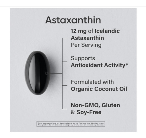 Sr Triple Strength Astaxanthin From Microalgae 12mg 60ct Sabor Flavorless
