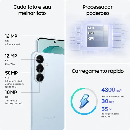 Celular Samsung Galaxy S26 5G, 512GB, 12GB RAM, Galaxy AI, Câmera