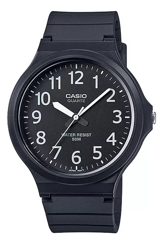Reloj pulsera Casio Youth MW 240 de cuerpo color negro, analógico, para  hombre, fondo blanco, con correa de resina color negro, agujas color gris  oscuro y blanco, dial negro, minutero/segundero negro, bisel