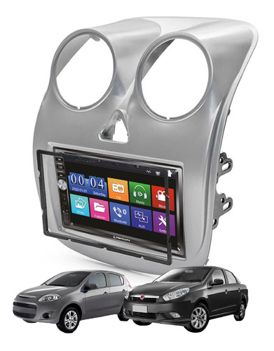 Pantalla Estereo Mirror Link Bluetooth Para Fiat Palio Gris