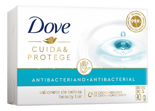 Jabón En Barra Dove Antibacterial Cuida Y Protege X 90 G