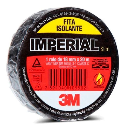 Fita Isolante Imperial Slim 18mm X 20m - 3m