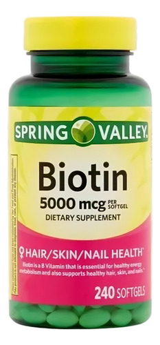 Biotin De 5000mcg , 240 Cápsulas Blandas , Importadas Stock