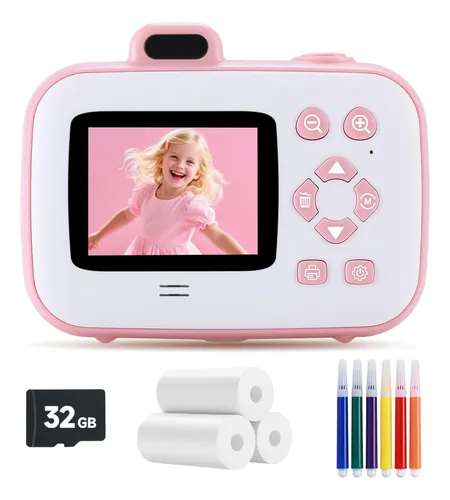 Cámara Instantánea Infantil 1080p - Morado - Con Lente Selfie 180°, Tarjeta 32GB Y Papel De Impresión Cámara Instantánea Infantil 1080p - Morado - Con Lente Selfie 180°, Tarjeta 32GB Y Papel De Impresión