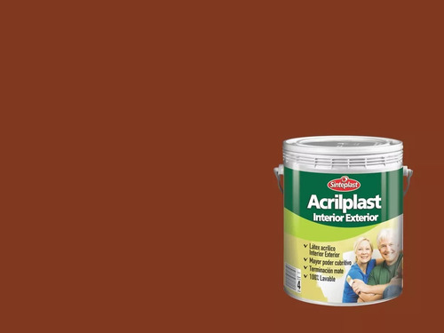 Imagen 2 de 3 de Pintura Látex Acrilplast Interior/exterior 20 Lt Rojo Teja
