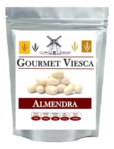 1 Kg Almendra Con Chocolate Blanco Sabor Caramelo