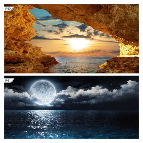 Imagem 4 de 9 de Papel De Parede Adesivo Por Do Sol Paisagem P43 - 15 Unids.