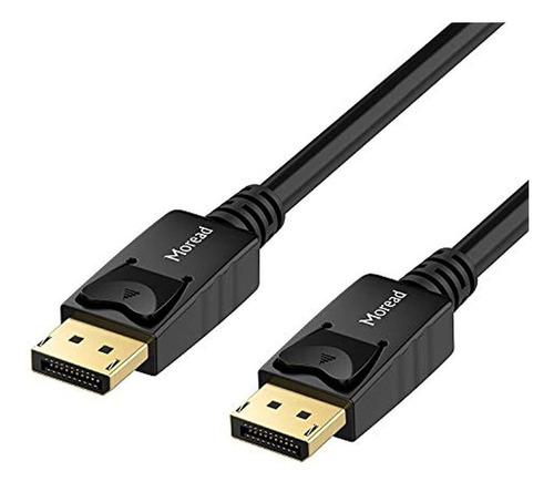 Cable Displayport Chapado En Oro Color Negro 6 Patas