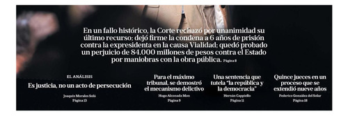 Cristina Kirchner Presa : Corte Confirma Condena * La Nación