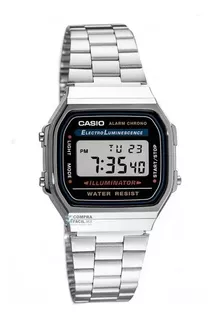 Reloj Casio A-168 Retro Vintage Unisex Plateado Original