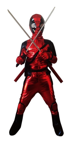 Disfraz Deadpool Con Katanas De Madera Mod. 2