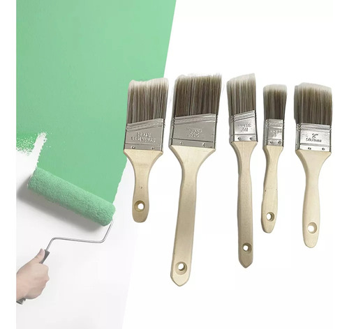 5 Pinceles Profesionales Compatibles Para Pintura De Pared