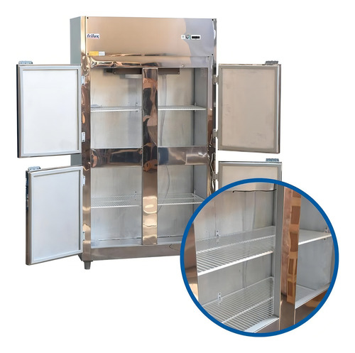 Frilux Rf-064e geladeira industrial comercial 4 portas inox 675 Lt 127V