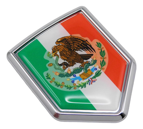 México Bandera Mexicana Emblema Cromo Coche 3d Calcoma...