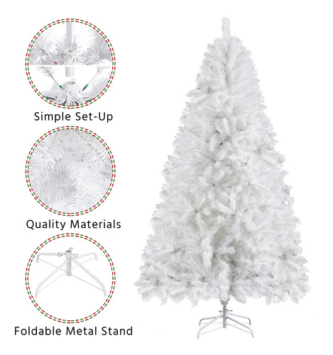 Árbol De Pino Artificial Blanco 180 Cm Para Decoración Navid