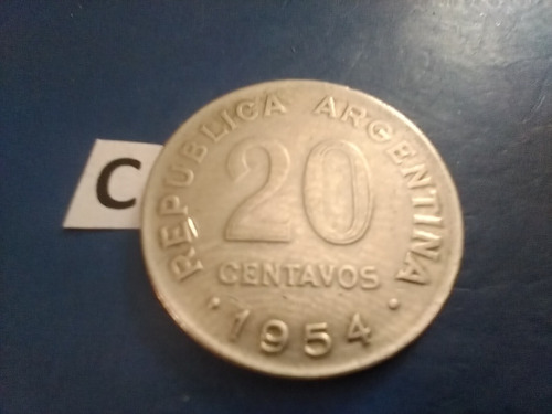 Monedas Argentina De 20 Centavos 1954 Gral San Martín 