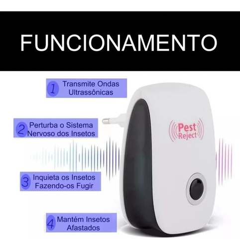 Repelente Eletrônico Eliminador De Mosca Pernilongo Ratos 4p