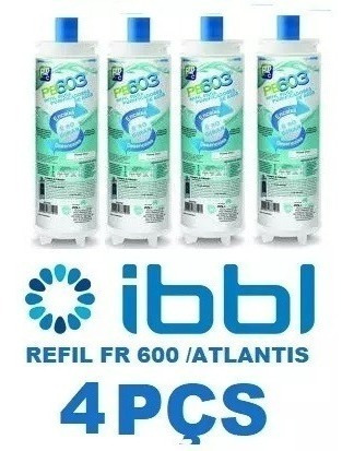 4 Refil Filtro C+3 Água Ibbl Fr600 Atlantis Bdf Pfn