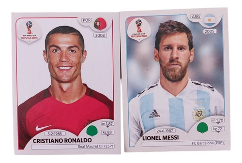 Laminas De Messi Y Ronaldo Mundial De Rusia 2018 Panini