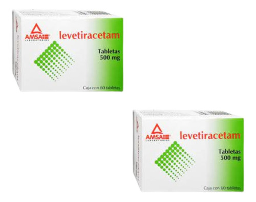 Levetiracetam 2 Cajas De 500mg De 60 Tabs Cada Una 