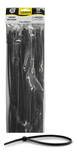 Amarra Plastica Uduke Negra 3.6x300mm (30 Cm) (100 Unds)