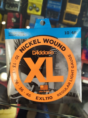 Daddario Encordado Guitarra Eléctrica 010-046 Exl110 Pack X5