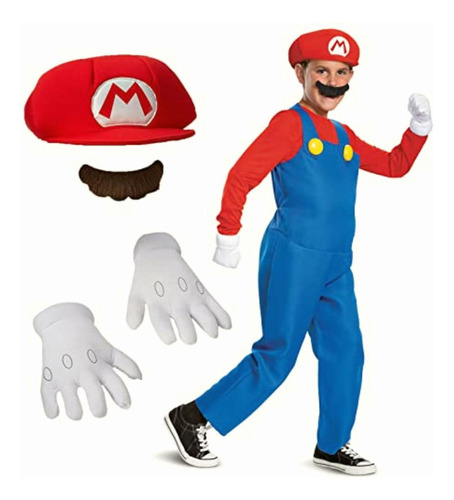 Disguise Nintendo Mario Deluxe Disfraz De Niño Rojo, L