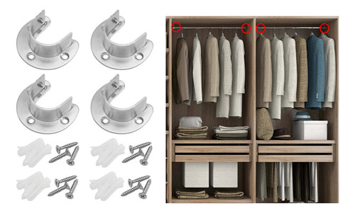 . 4x Socket De Varilla De Acero Inoxidable Brida Rob 25mm