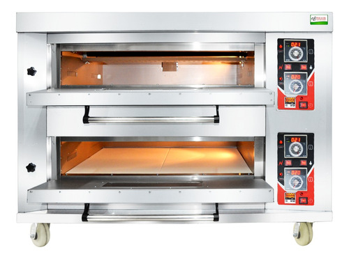 Horno Para Pizza 2 Cabinas Con Piedra Refractaria Industrial