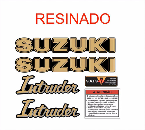 Kit Adesivo Emblema Resinado Compativel Com Suzuki Intruder Cor padrão