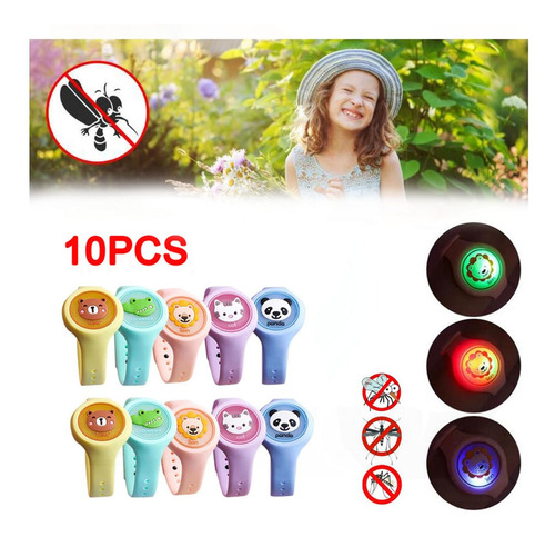 10pcs Pulsera Antimosquitos Portátil De Verano Para Niños