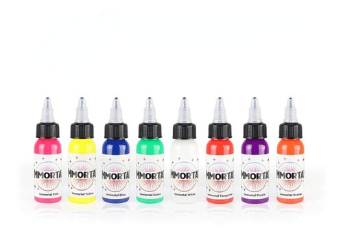 Tintas Para Tatuar Uv Brilla Noche Luz Fluorescente 1/2 Onza