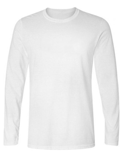 Remera Unisex Lisa Blanca Spun Manga Larga Para Sublimar