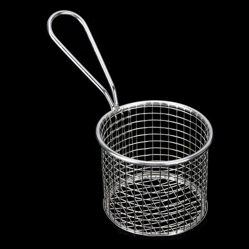Canasta De Comida Para Papas Fritas Redondas De Acero Inoxid