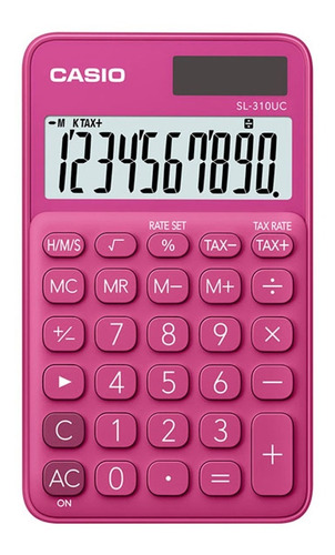 Calculadora De 10 Dígitos Color Fucsia Sl-310uc-rd Casio.