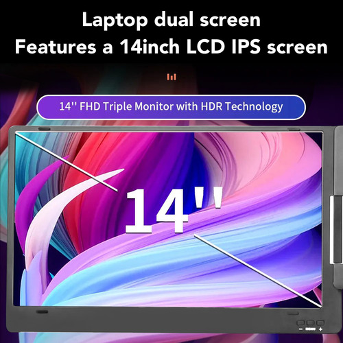 Extensor De Monitor Portátil De 14 Pulgadas, Triple Portátil