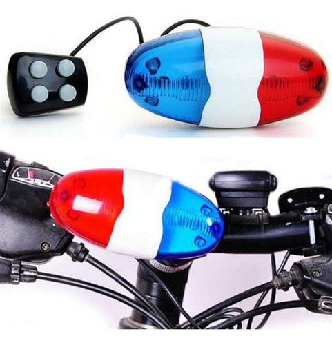 Timbre De Bicicleta, 6 Led, 4 Tonos, Bocina, Luz Led, Sirena