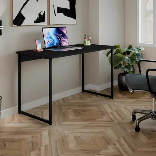 Jomátri Móveis Escrivaninha Industrial 120cm Estudo Escritório Mesa Pés Aço Preto