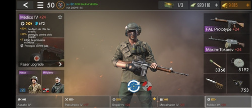 Imagem 3 de 4 de Conta World War Heroes