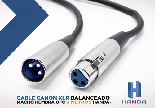 Imagen 8 de 10 de Cable Canon Xlr Balanceado Macho Hembra Ofc 6 Metros Handa