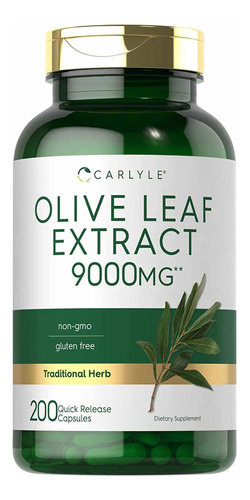 Extracto De Hoja De Olivo 9000mg (200 Cápsulas) Carlyle