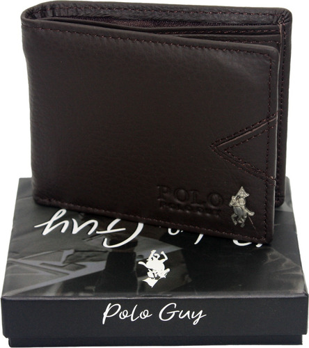 Cartera Billetera Piel Genuino Lujo Polo Guy Original