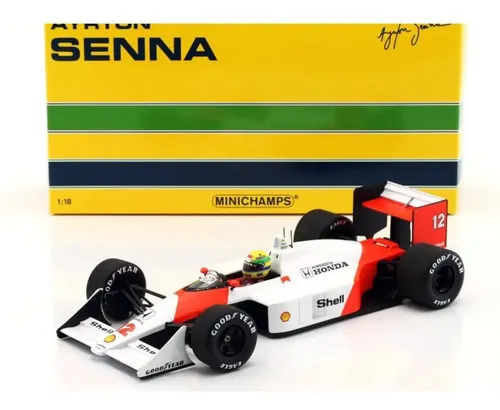 F1 Mclaren Honda Mp4/4 1988 #12 Ayrton Senna 1:18 Minichamps Cor F1 Mclaren Honda Mp4/4 1988 #12 Ayrton Senna 1:18 Minichamps Cor