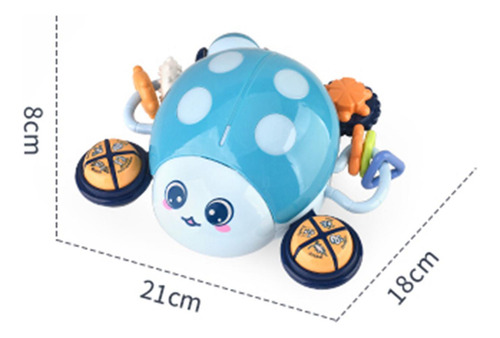 Brinquedos Multifuncionais Para Bebês Joaninha Com Som Azul