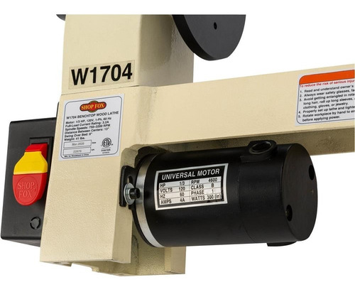 Imagen 5 de 6 de Torno De Banco Para Madera 8x13 PuLG 1/3hp W1704 Carpintero