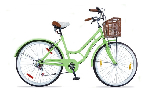 Bicicletas Baccio Ipanema Lady 26 6 Vel Canasto Verde - Fama