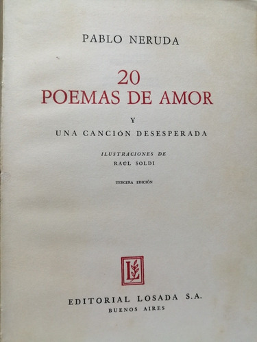 20 Poemasde Amor Y Una Canción Desesperada 