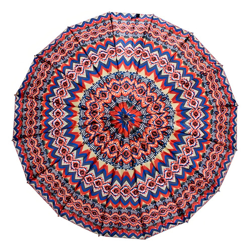 Paraguas Sombrilla Clásica Semiautomática Plegable De Bastón Color Multicolor